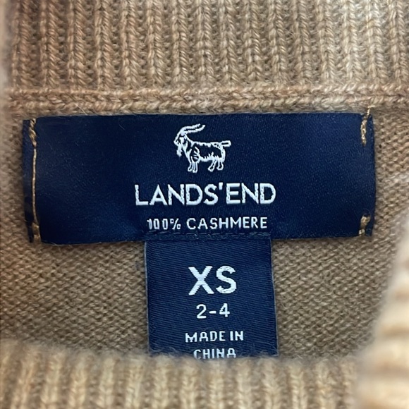 NWT Lands End Women Alpaca Tan Cashmere Longsleeve Turtleneck Sweater Top XSMALL - Picture 2 of 6